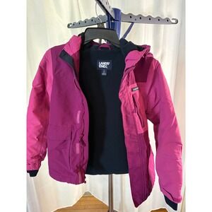 Lands End Kids Waterproof Windproof Insulated Jacket Pink Size L 10-12 Hooded